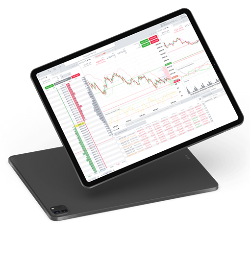 Laptop with Stock Charts
